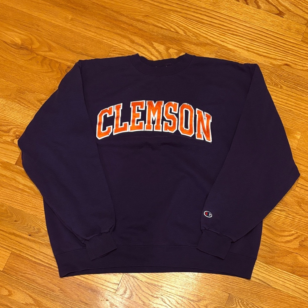 Champion XL Men's purple Clemson Crewneck Sweater